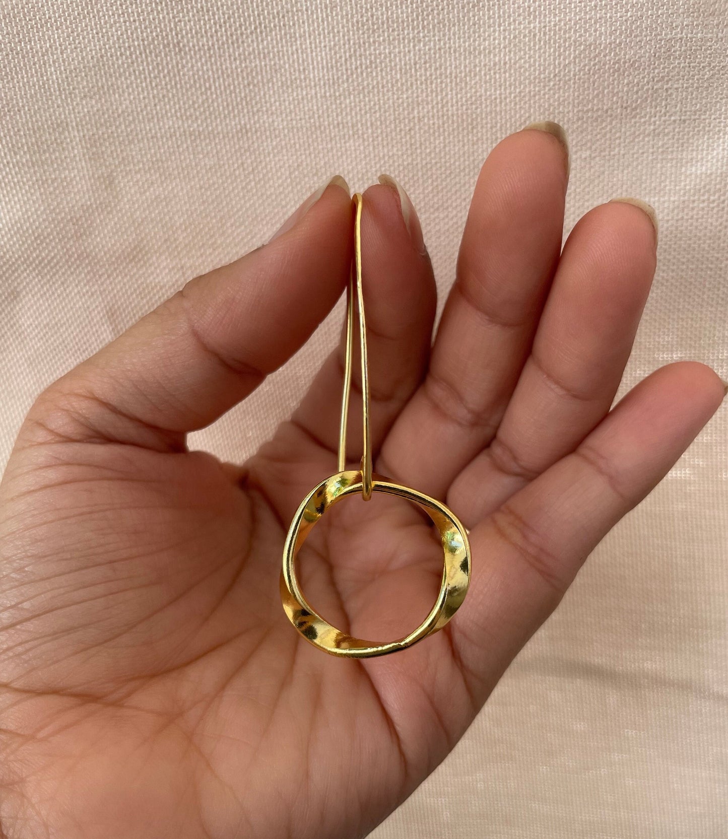Circle Earwire Earrings – worn on model | Raavi Jewelry