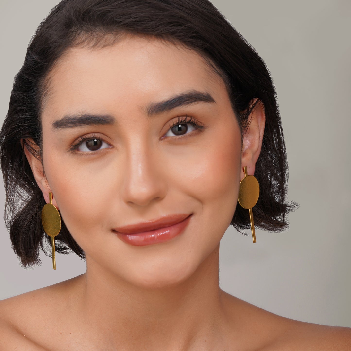 Modern Geometric Gold Statement Earrings | Handmade Brass Jewelry | Nickel Free