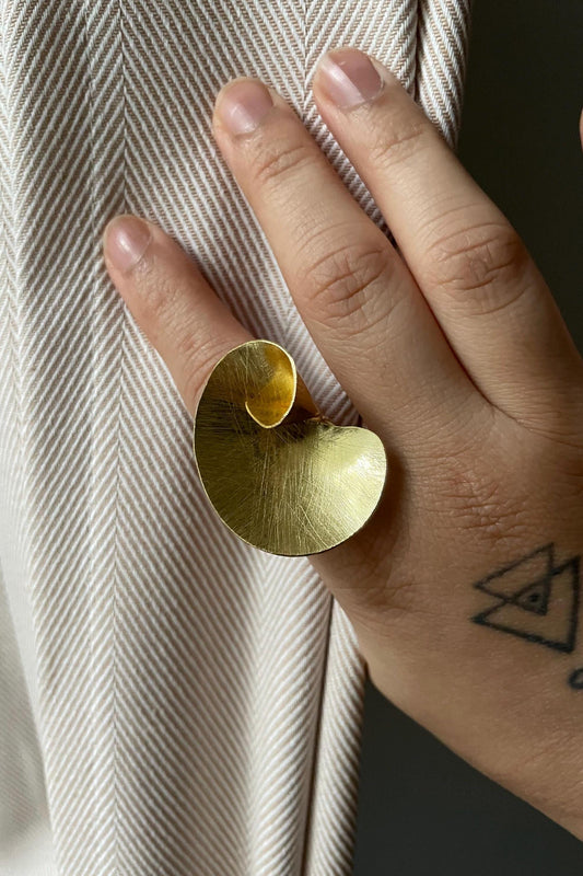 Floral Cocktail Ring – side view | Raavi Jewelry