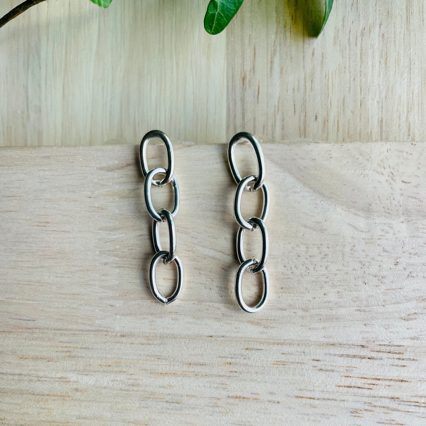 Chain Link Drop Earrings – view 7 | Raavi Jewelry