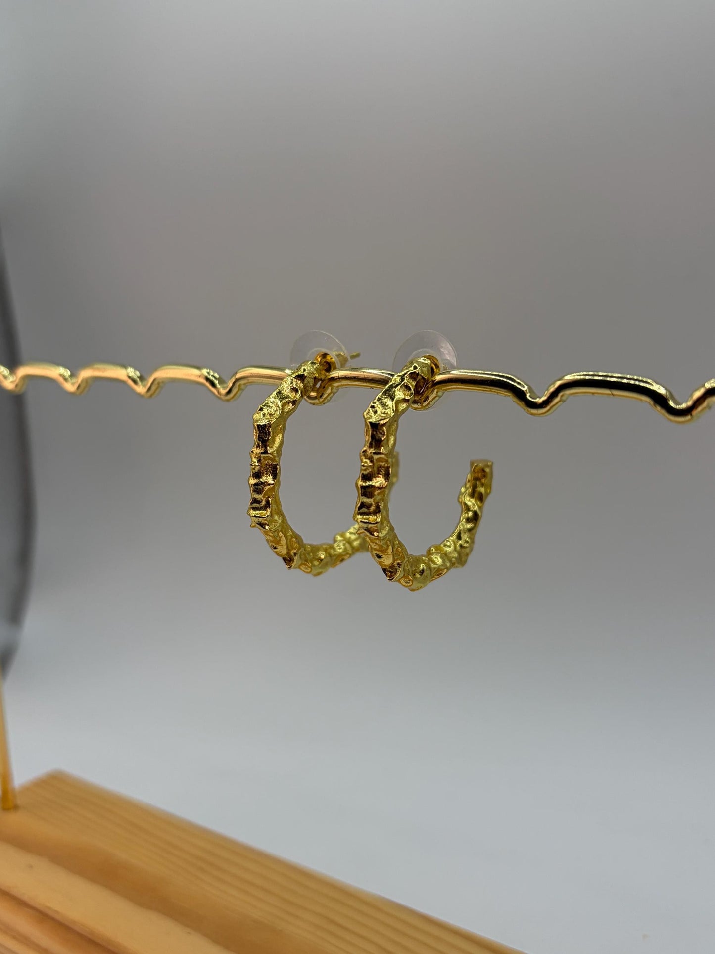Hammered Hoop Earrings – view 7 | Raavi Jewelry