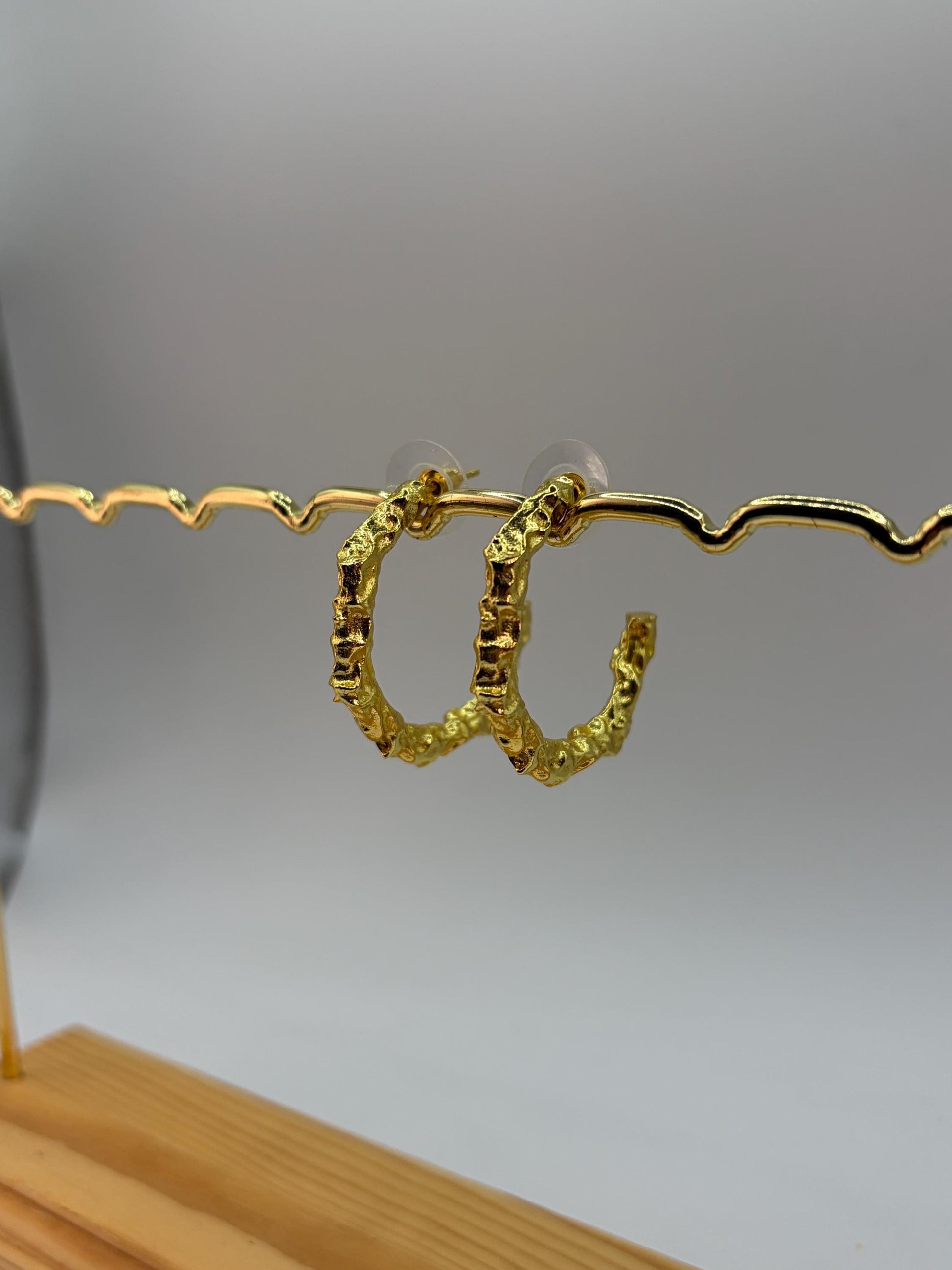 Hammered Hoop Earrings – view 7 | Raavi Jewelry