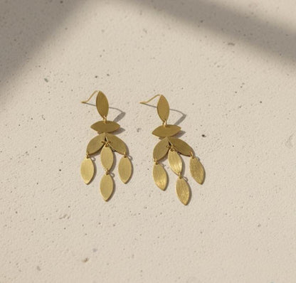 Leaf Cascade Earrings – view 5 | Raavi Jewelry