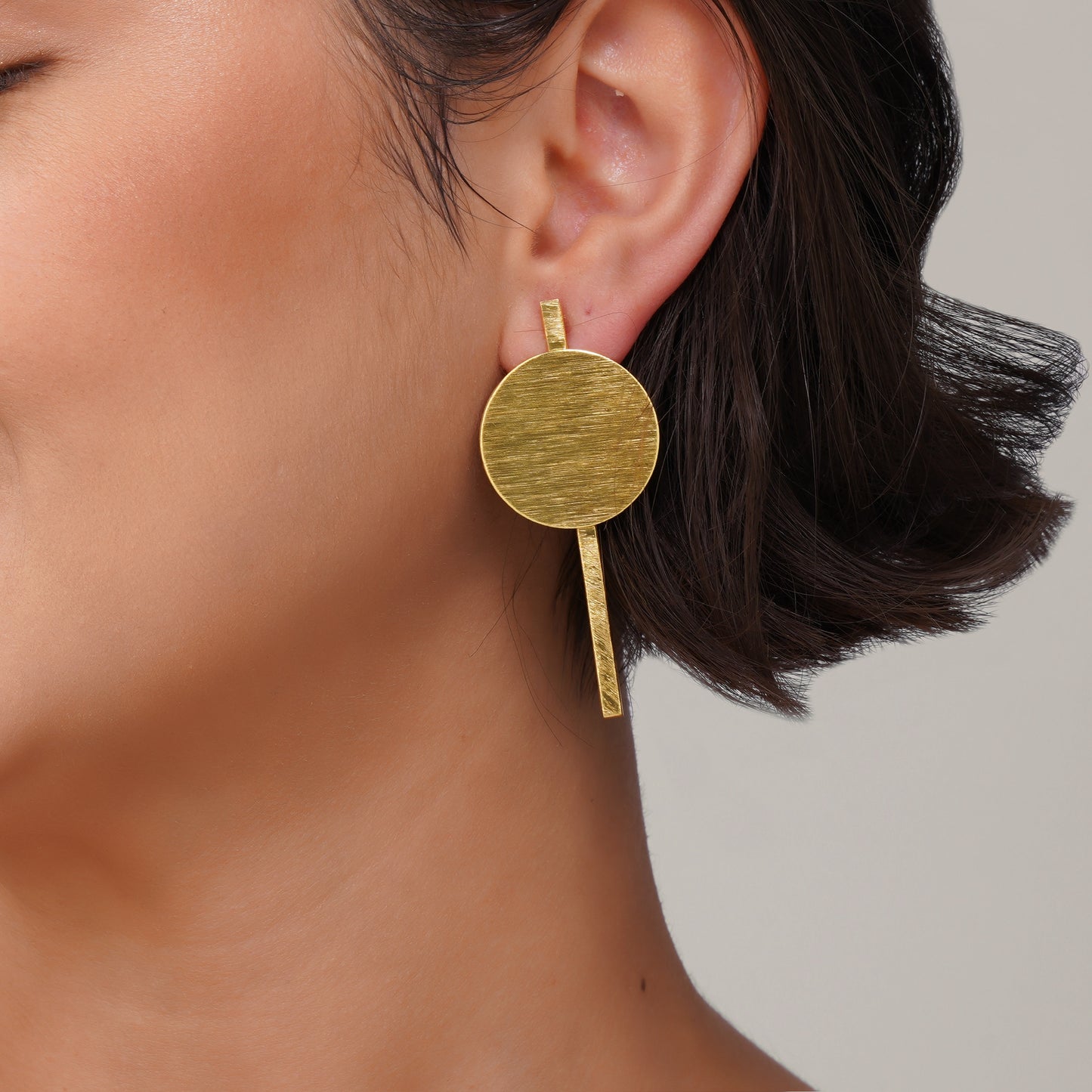 Modern Geometric Gold Statement Earrings | Handmade Brass Jewelry | Nickel Free