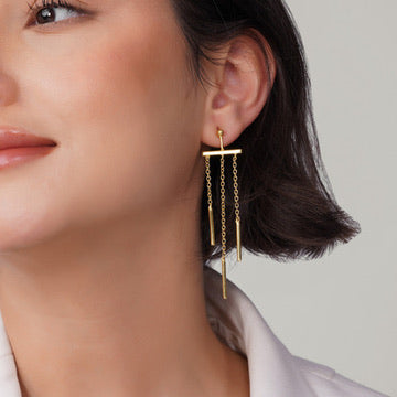 Tassel Chain Earrings – detail close-up | Raavi Jewelry