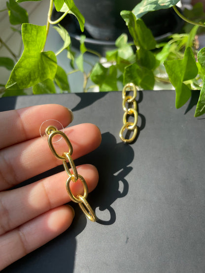 Chain Link Drop Earrings – view 5 | Raavi Jewelry