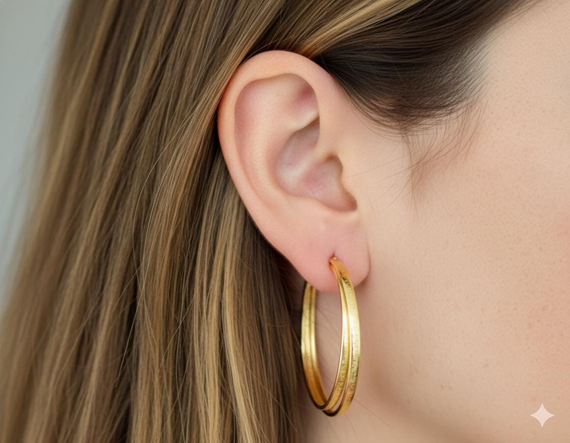 Double Band Hoop Earrings – side view | Raavi Jewelry
