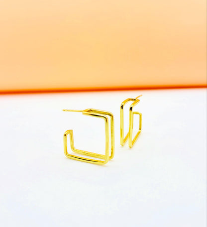 Square hoops – view 5 | Raavi Jewelry