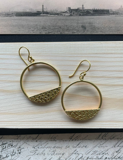Bohemian Circle Earwire – worn on model | Raavi Jewelry