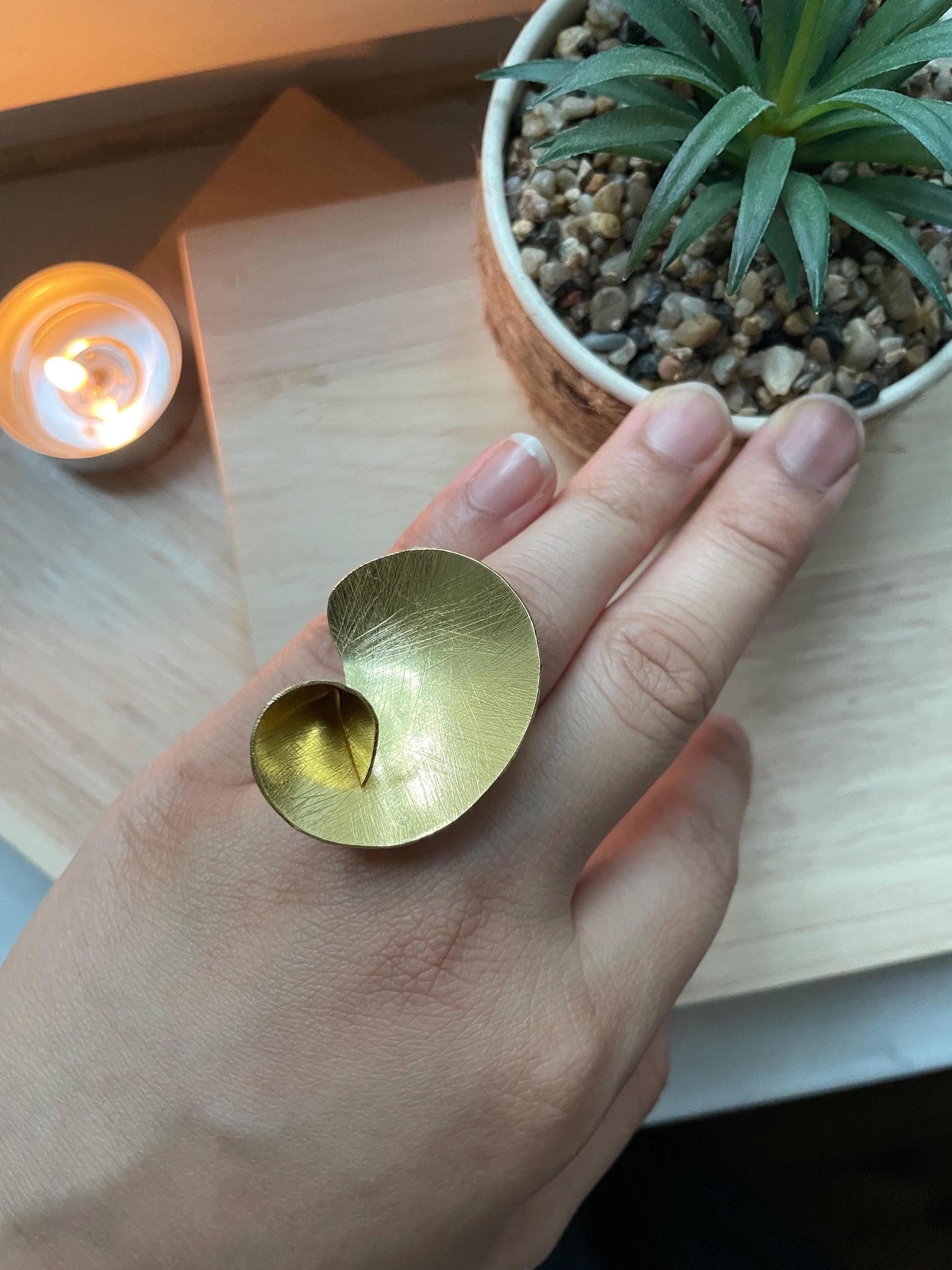 Floral Cocktail Ring – worn on model | Raavi Jewelry