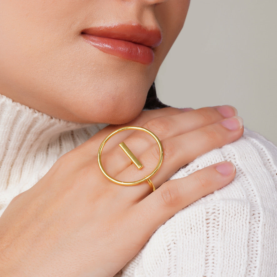 Adjustable Statement Ring – side view | Raavi Jewelry