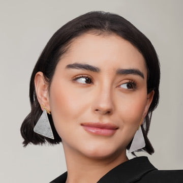 2-in-1 Triangle Earrings – detail close-up | Raavi Jewelry