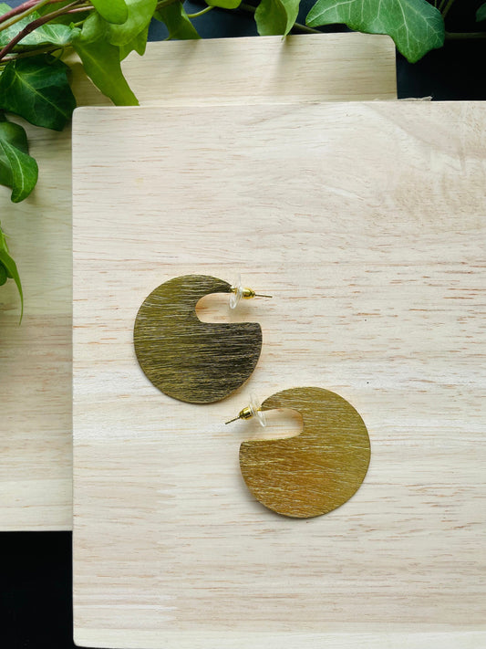 Round Boho Earrings – handmade gold-plated brass earrings, nickel-free | Raavi Jewelry