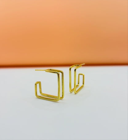 Square hoops – side view | Raavi Jewelry