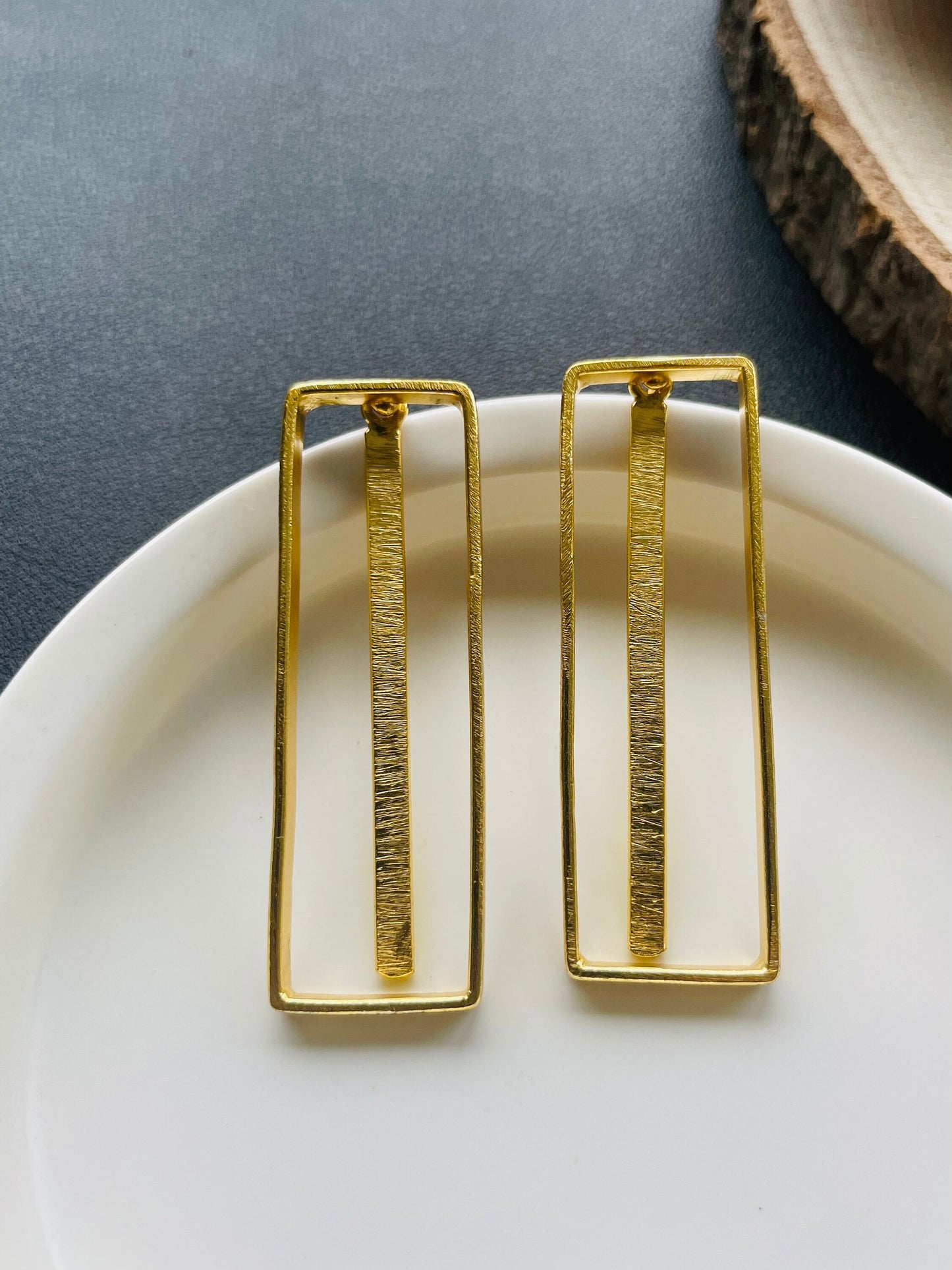 2-in-1 Boho Rectangle Drop Earrings – view 5 | Raavi Jewelry
