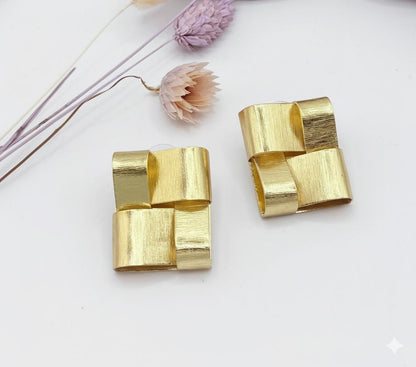 Geometric Earrings – worn on model | Raavi Jewelry