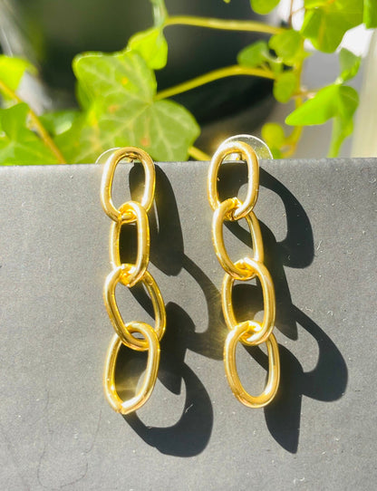 Chain Link Drop Earrings – view 6 | Raavi Jewelry
