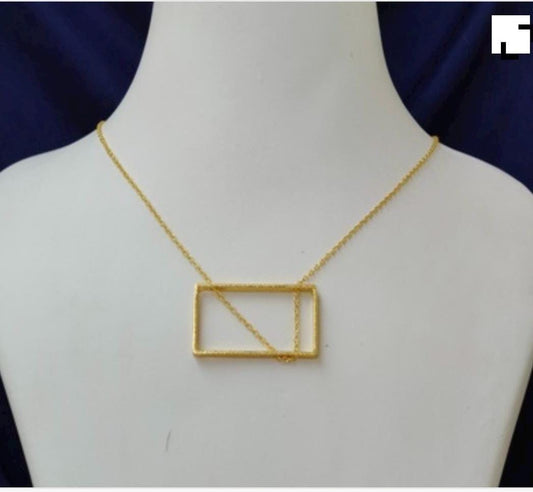 Modern Geometric Necklace – side view | Raavi Jewelry