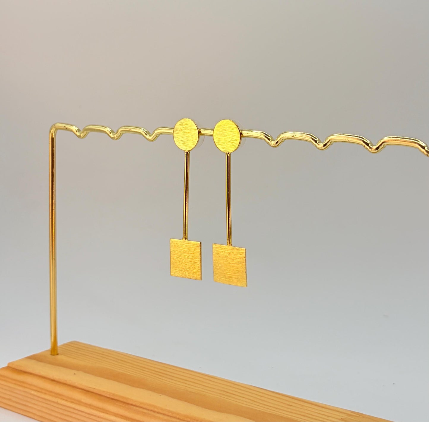 Geometric Drop Earrings – side view | Raavi Jewelry