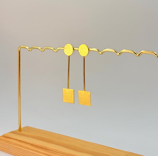 Geometric Drop Earrings – side view | Raavi Jewelry