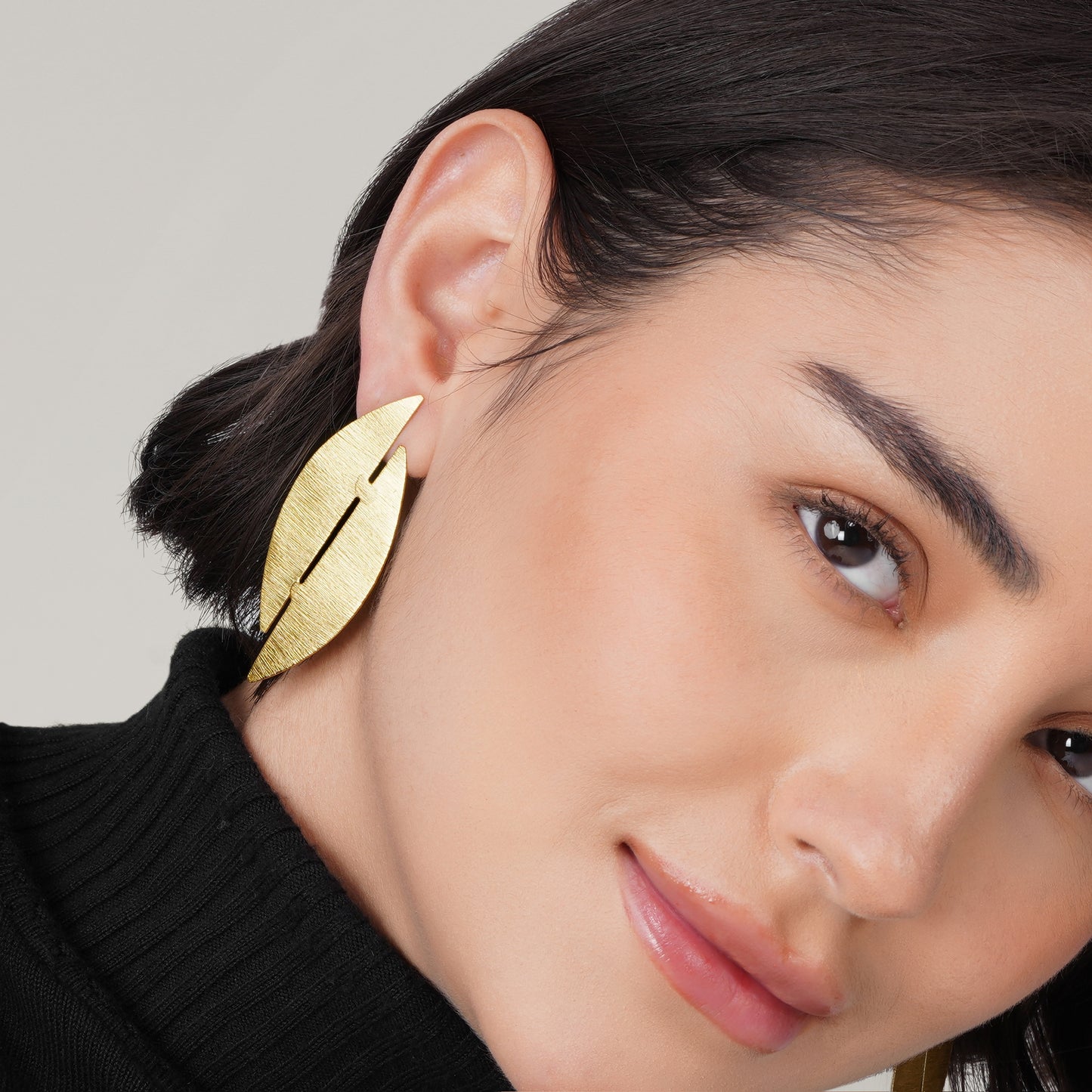 Modern Geometric Gold Statement Earrings | Handmade Brass Jewelry | Nickel Free