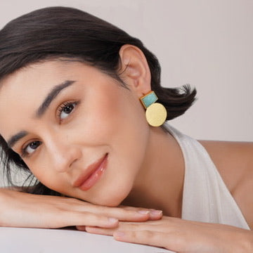 Celestial Balance Stone Drop Earrings – view 6 | Raavi Jewelry