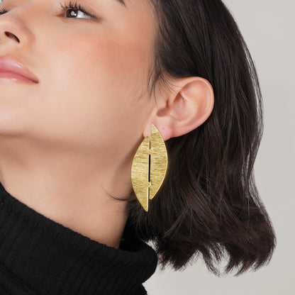 Modern Geometric Gold Statement Earrings | Handmade Brass Jewelry | Nickel Free