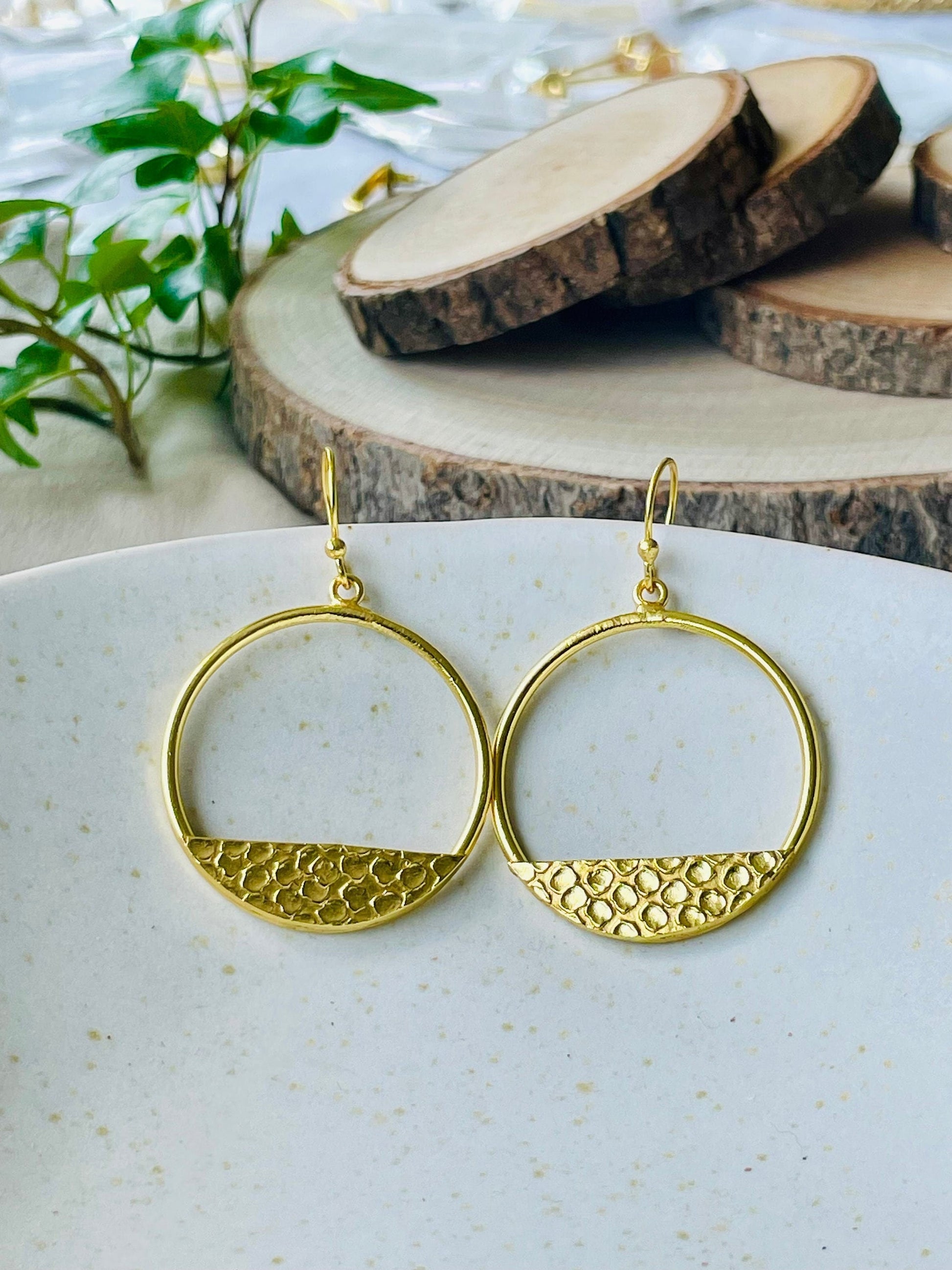 Bohemian Circle Earwire – side view | Raavi Jewelry
