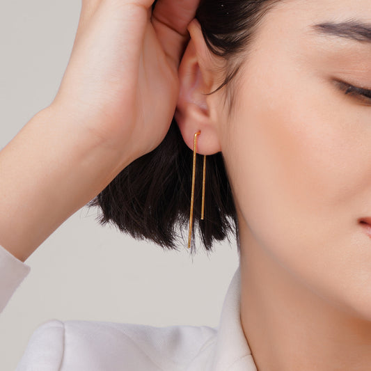 Minimal Straight Thread Earrings