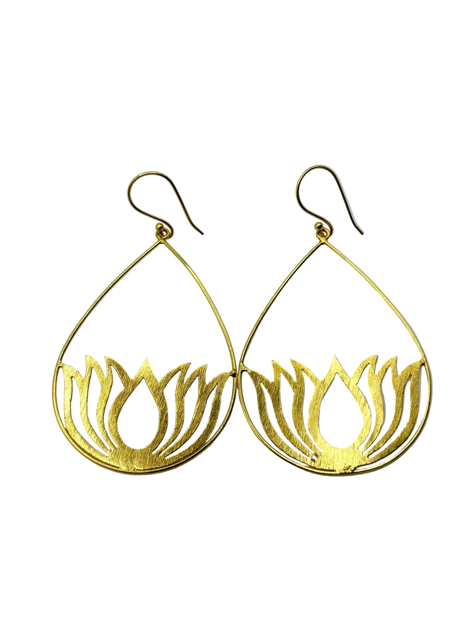 Lotus Teardrop Earrings – view 6 | Raavi Jewelry