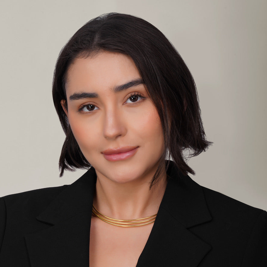 Multilayered Choker – worn on model | Raavi Jewelry