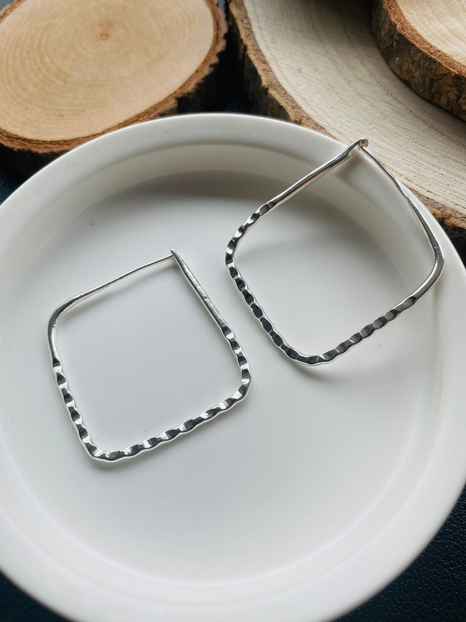 Square Hoop Earrings – view 6 | Raavi Jewelry