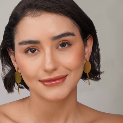 Modern Geometric Gold Statement Earrings | Handmade Brass Jewelry | Nickel Free