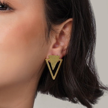Triangle Stud Earrings – view 8 | Raavi Jewelry