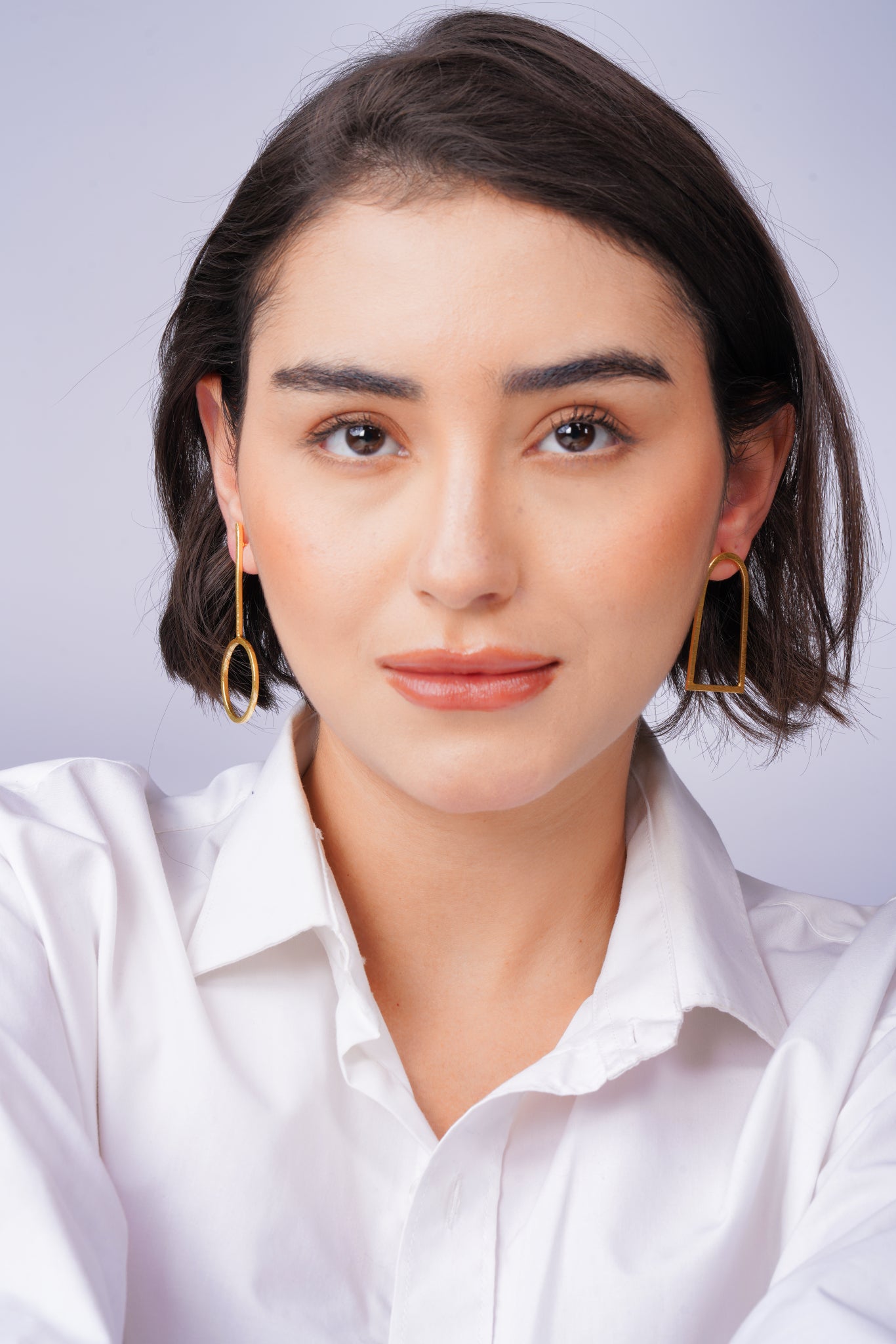 Asymmetric Drop Earrings – detail close-up | Raavi Jewelry