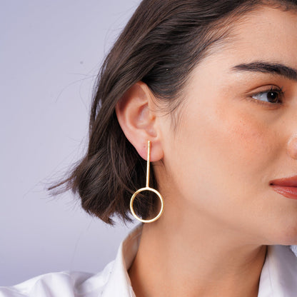 Asymmetric Drop Earrings – side view | Raavi Jewelry