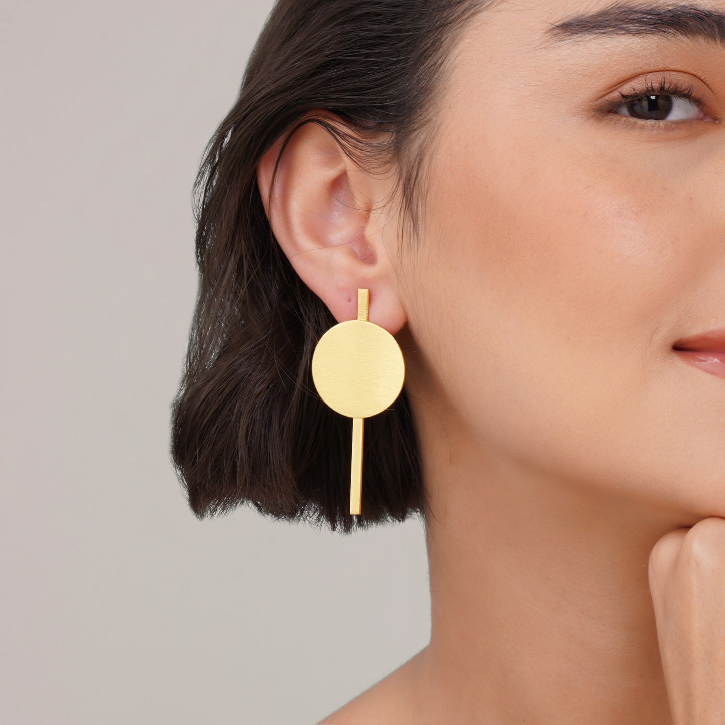 Modern Geometric Gold Statement Earrings | Handmade Brass Jewelry | Nickel Free