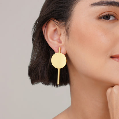 Modern Geometric Gold Statement Earrings | Handmade Brass Jewelry | Nickel Free