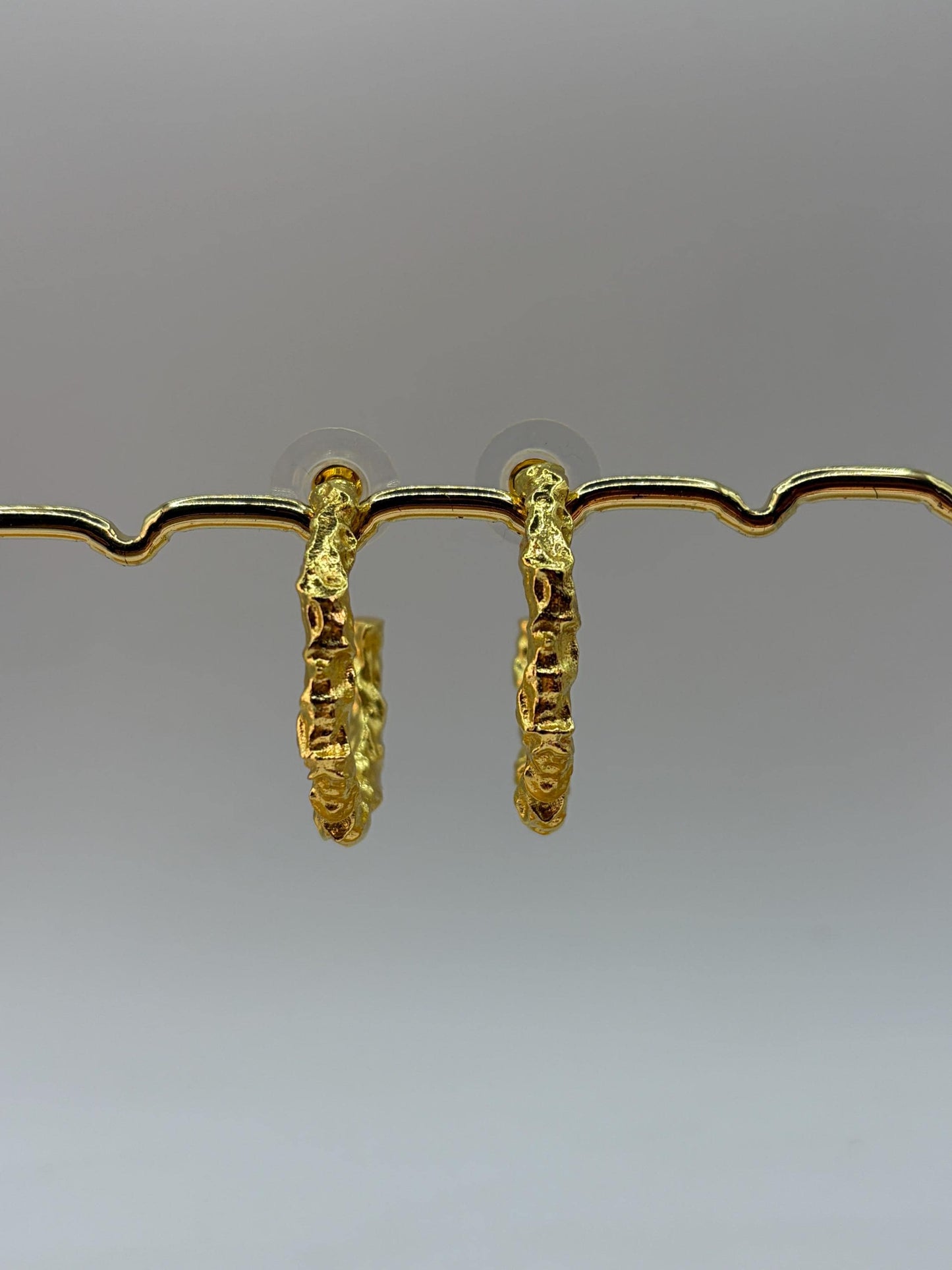 Hammered Hoop Earrings – view 6 | Raavi Jewelry