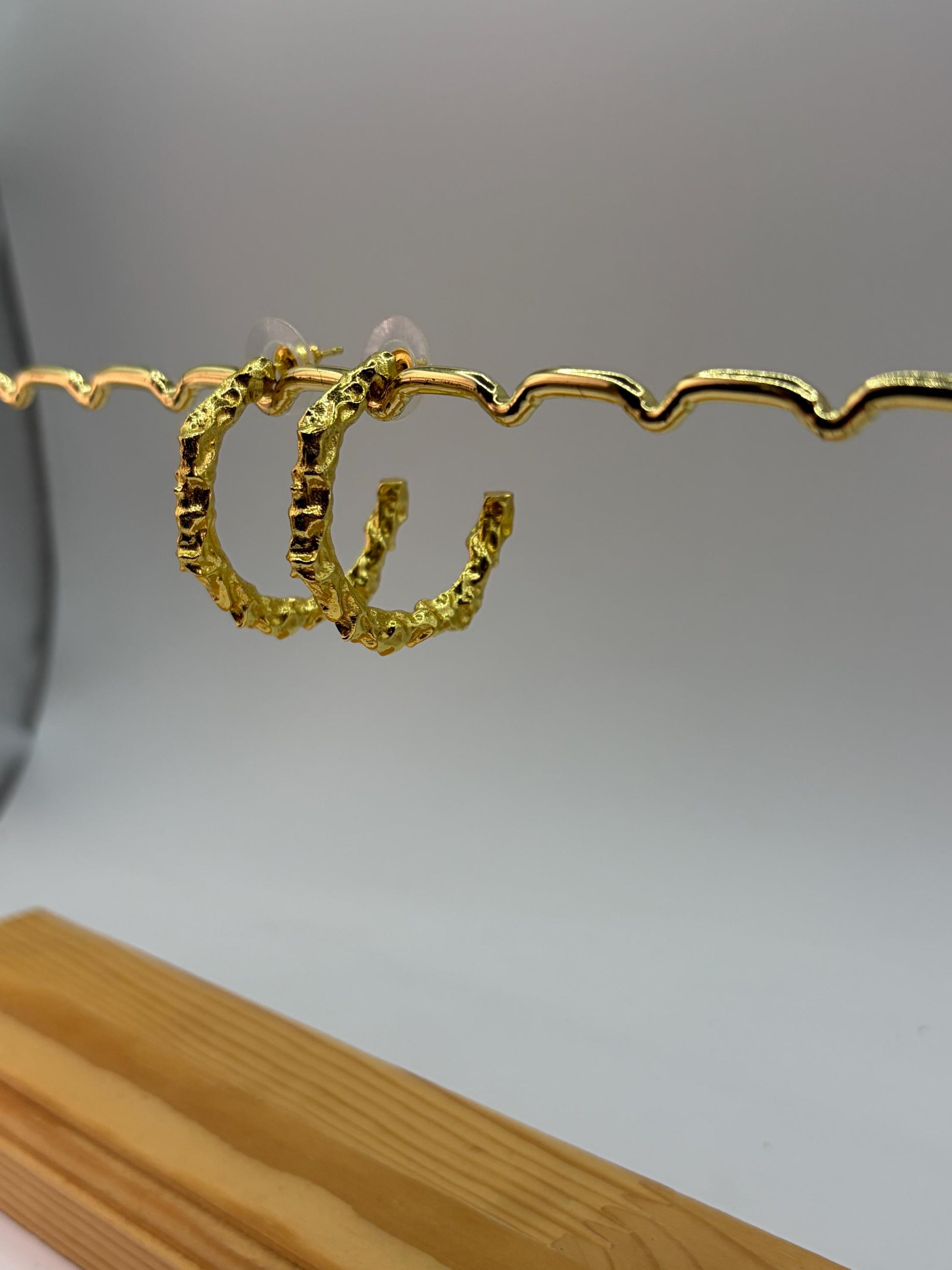 Hammered Hoop Earrings – view 9 | Raavi Jewelry
