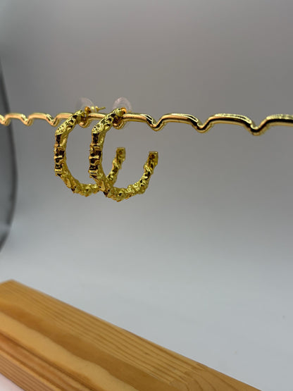 Hammered Hoop Earrings – view 9 | Raavi Jewelry
