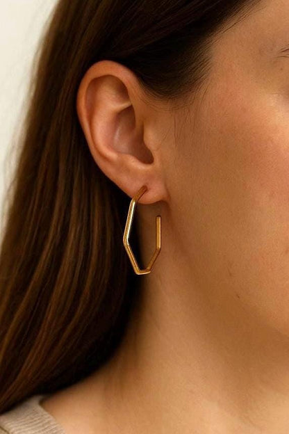 Hexagon Earrings – detail close-up | Raavi Jewelry