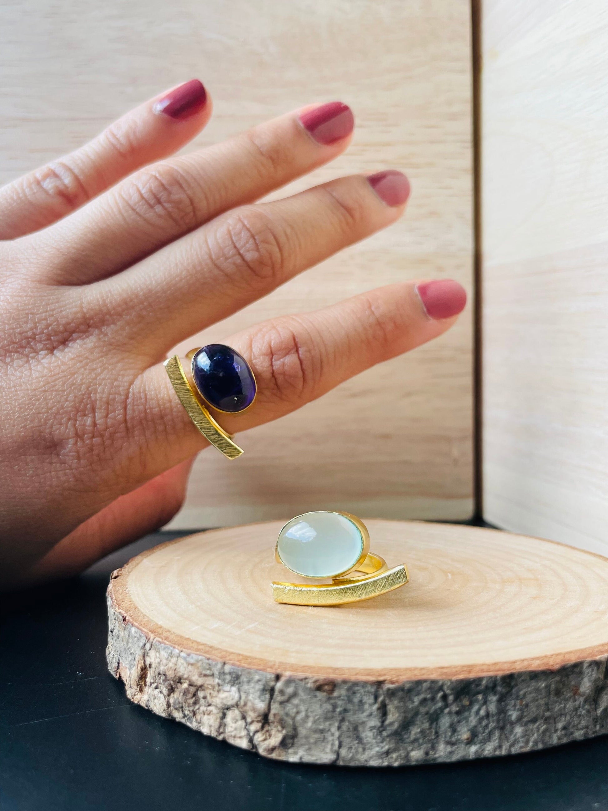 Adjustable Onyx Ring – view 6 | Raavi Jewelry
