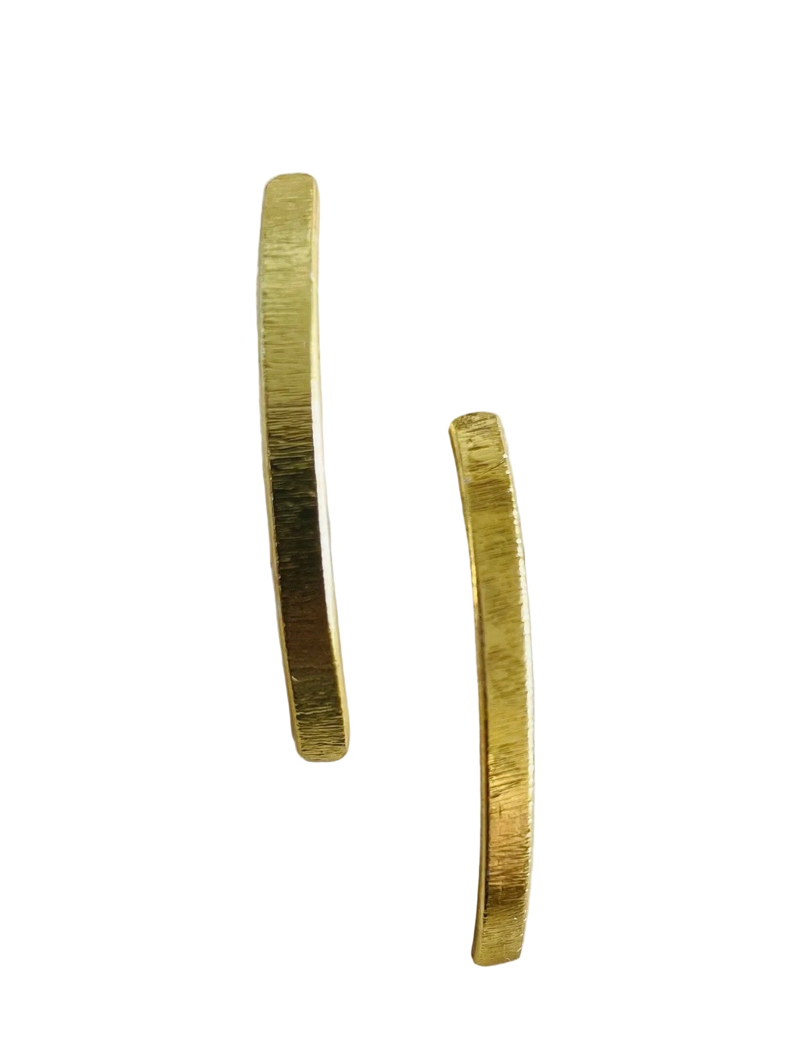 Slight Curved Bar Stud – worn on model | Raavi Jewelry
