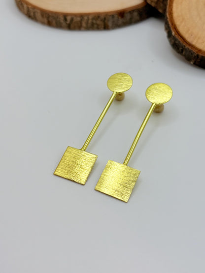 Geometric Drop Earrings – detail close-up | Raavi Jewelry
