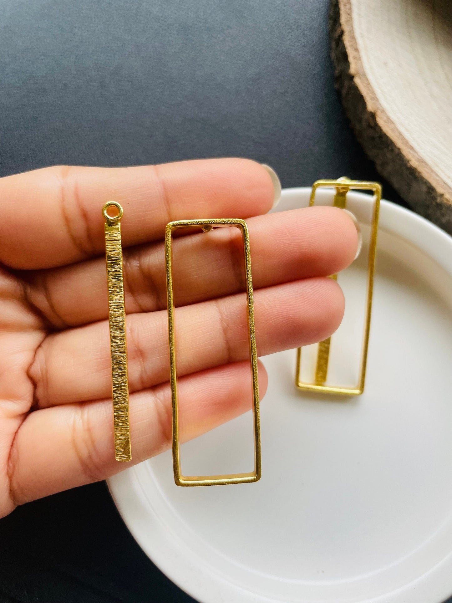 2-in-1 Boho Rectangle Drop Earrings – view 6 | Raavi Jewelry