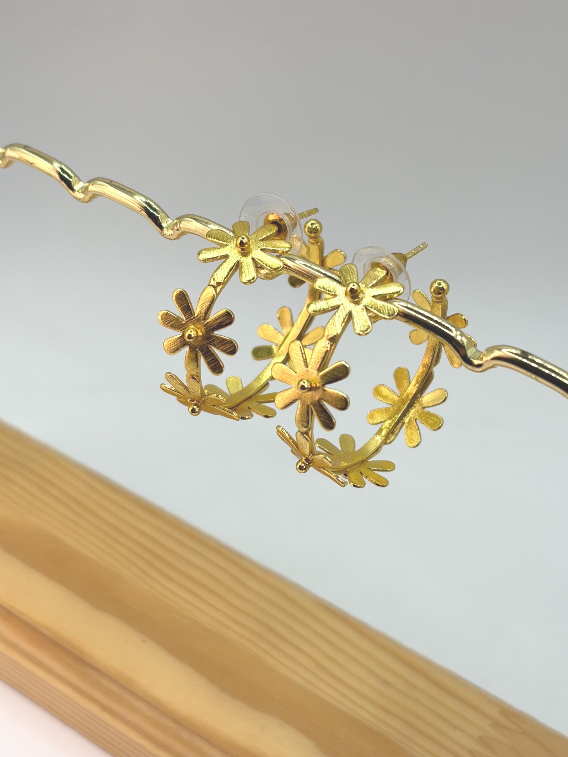 Flower Hoop Earrings – view 5 | Raavi Jewelry