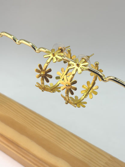 Flower Hoop Earrings – view 5 | Raavi Jewelry