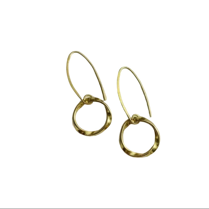 gold circle earwire earring