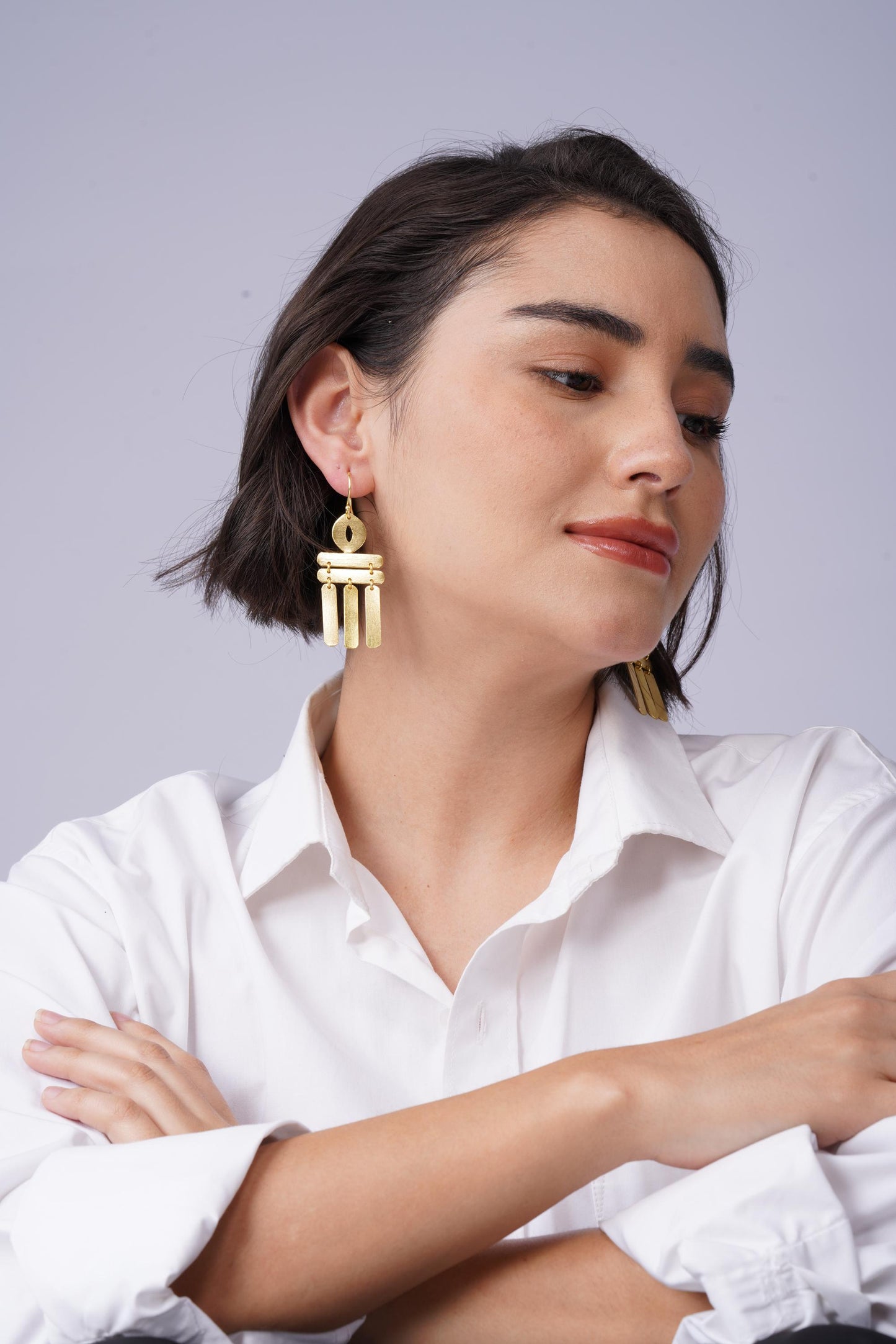 "Lumière Cascade" Earrings – side view | Raavi Jewelry